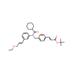 CCOC/C=C/c1cccc(N(Cc2ccc(/C=C/C(=O)OC(C)(C)C)cc2)C(=O)C2CCCCC2)c1 ZINC000028470250