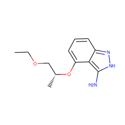 CCOC[C@@H](C)Oc1cccc2n[nH]c(N)c12 ZINC000063539246