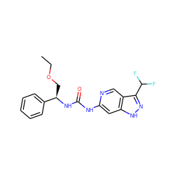 CCOC[C@@H](NC(=O)Nc1cc2[nH]nc(C(F)F)c2cn1)c1ccccc1 ZINC000261119045