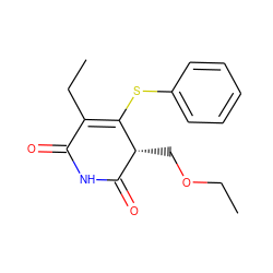 CCOC[C@@H]1C(=O)NC(=O)C(CC)=C1Sc1ccccc1 ZINC000102817756