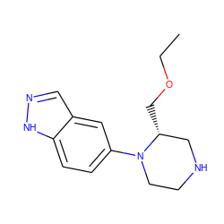 CCOC[C@@H]1CNCCN1c1ccc2[nH]ncc2c1 ZINC000053295345