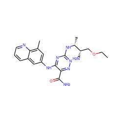 CCOC[C@H](N)[C@@H](C)Nc1nnc(C(N)=O)c(Nc2cc(C)c3ncccc3c2)n1 ZINC001772588163