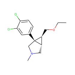 CCOC[C@H]1[C@@H]2CN(C)C[C@]12c1ccc(Cl)c(Cl)c1 ZINC000045390513