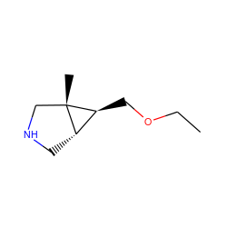 CCOC[C@H]1[C@@H]2CNC[C@@]21C ZINC000084632768