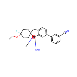 CCOC1(F)CCC2(CC1)Cc1ccc(-c3cccc(C#N)c3)cc1[C@]21N=C(N)N(C)O1 ZINC000146793497