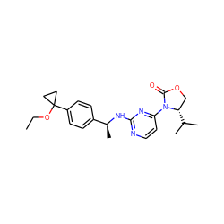 CCOC1(c2ccc([C@H](C)Nc3nccc(N4C(=O)OC[C@@H]4C(C)C)n3)cc2)CC1 ZINC000142135165