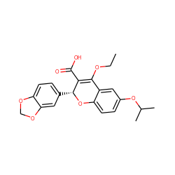 CCOC1=C(C(=O)O)[C@@H](c2ccc3c(c2)OCO3)Oc2ccc(OC(C)C)cc21 ZINC000013473433