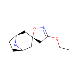 CCOC1=NO[C@@]2(C1)C[C@@H]1CC[C@H](C2)N1 ZINC000101551386