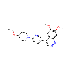 CCOC1CCN(c2ccc(-c3cnnc4cc(OC)c(OC)cc34)cn2)CC1 ZINC000073310281