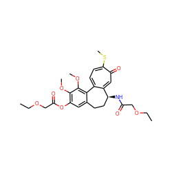 CCOCC(=O)N[C@H]1CCc2cc(OC(=O)COCC)c(OC)c(OC)c2-c2ccc(SC)c(=O)cc21 ZINC000005941533