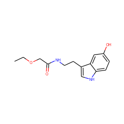 CCOCC(=O)NCCc1c[nH]c2ccc(O)cc12 ZINC000198452226