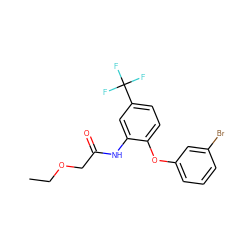 CCOCC(=O)Nc1cc(C(F)(F)F)ccc1Oc1cccc(Br)c1 ZINC000001893075