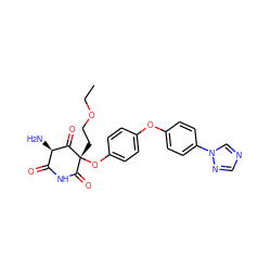 CCOCC[C@@]1(Oc2ccc(Oc3ccc(-n4cncn4)cc3)cc2)C(=O)NC(=O)[C@@H](N)C1=O ZINC000101623264