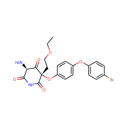 CCOCC[C@@]1(Oc2ccc(Oc3ccc(Br)cc3)cc2)C(=O)NC(=O)[C@@H](N)C1=O ZINC000101010467