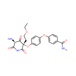 CCOCC[C@@]1(Oc2ccc(Oc3ccc(C(=O)NC)cc3)cc2)C(=O)NC(=O)[C@@H](N)C1=O ZINC000101035025