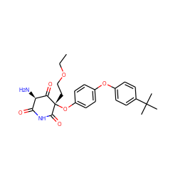 CCOCC[C@@]1(Oc2ccc(Oc3ccc(C(C)(C)C)cc3)cc2)C(=O)NC(=O)[C@@H](N)C1=O ZINC000101002830