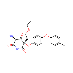 CCOCC[C@@]1(Oc2ccc(Oc3ccc(C)cc3)cc2)C(=O)NC(=O)[C@@H](N)C1=O ZINC000101034940