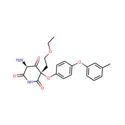 CCOCC[C@@]1(Oc2ccc(Oc3cccc(C)c3)cc2)C(=O)NC(=O)[C@@H](N)C1=O ZINC000101013916