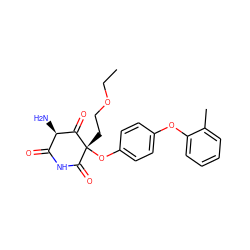 CCOCC[C@@]1(Oc2ccc(Oc3ccccc3C)cc2)C(=O)NC(=O)[C@@H](N)C1=O ZINC000101035053