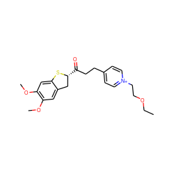 CCOCC[n+]1ccc(CCC(=O)[C@@H]2Cc3cc(OC)c(OC)cc3S2)cc1 ZINC000028398053