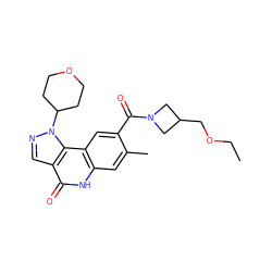 CCOCC1CN(C(=O)c2cc3c(cc2C)[nH]c(=O)c2cnn(C4CCOCC4)c23)C1 ZINC000261186675