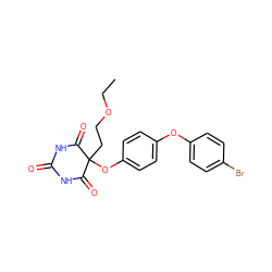 CCOCCC1(Oc2ccc(Oc3ccc(Br)cc3)cc2)C(=O)NC(=O)NC1=O ZINC000028975584