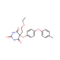 CCOCCC1(Oc2ccc(Oc3ccc(C)cc3)cc2)C(=O)NC(=O)NC1=O ZINC000028975569