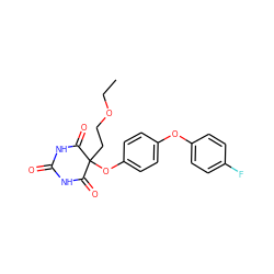 CCOCCC1(Oc2ccc(Oc3ccc(F)cc3)cc2)C(=O)NC(=O)NC1=O ZINC000016051705