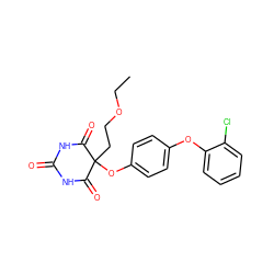 CCOCCC1(Oc2ccc(Oc3ccccc3Cl)cc2)C(=O)NC(=O)NC1=O ZINC000028975564