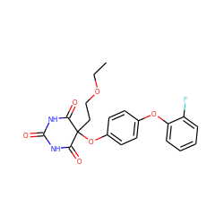 CCOCCC1(Oc2ccc(Oc3ccccc3F)cc2)C(=O)NC(=O)NC1=O ZINC000028975551