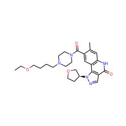 CCOCCCCN1CCN(C(=O)c2cc3c(cc2C)[nH]c(=O)c2cnn([C@H]4CCOC4)c23)CC1 ZINC000261179199