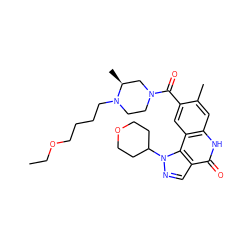 CCOCCCCN1CCN(C(=O)c2cc3c(cc2C)[nH]c(=O)c2cnn(C4CCOCC4)c23)C[C@@H]1C ZINC000261132623