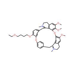 CCOCCCCOc1ccc2cc1Oc1ccc(cc1)C[C@H]1c3cc(c(OC)cc3CCN1C)Oc1c(OC)c(OC)cc3c1[C@@H](C2)N(C)CC3 ZINC000049841425