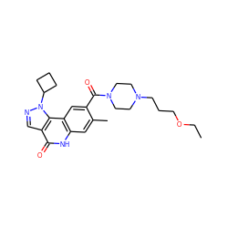 CCOCCCN1CCN(C(=O)c2cc3c(cc2C)[nH]c(=O)c2cnn(C4CCC4)c23)CC1 ZINC000169285625