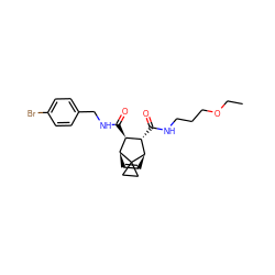 CCOCCCNC(=O)[C@H]1[C@H](C(=O)NCc2ccc(Br)cc2)[C@@H]2C=C[C@H]1C21CC1 ZINC000168286500