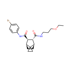 CCOCCCNC(=O)[C@H]1[C@H](C(=O)Nc2ccc(Br)cc2)[C@@H]2C=C[C@H]1C21CC1 ZINC000168463822