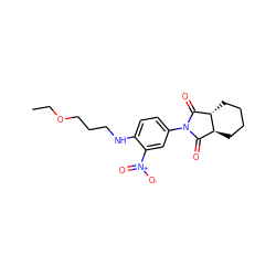 CCOCCCNc1ccc(N2C(=O)[C@@H]3CCCC[C@H]3C2=O)cc1[N+](=O)[O-] ZINC000013524101