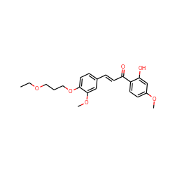 CCOCCCOc1ccc(/C=C/C(=O)c2ccc(OC)cc2O)cc1OC ZINC000096911130