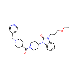 CCOCCCn1c(=O)n(C2CCN(C(=O)C3CCN(Cc4ccncc4)CC3)CC2)c2ccccc21 ZINC000058581499