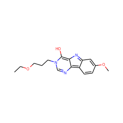 CCOCCCn1cnc2c3ccc(OC)cc3nc-2c1O ZINC000101868368