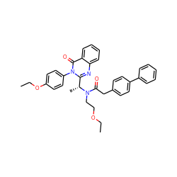 CCOCCN(C(=O)Cc1ccc(-c2ccccc2)cc1)[C@H](C)c1nc2ccccc2c(=O)n1-c1ccc(OCC)cc1 ZINC000028707848