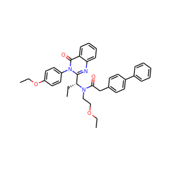 CCOCCN(C(=O)Cc1ccc(-c2ccccc2)cc1)[C@H](CC)c1nc2ccccc2c(=O)n1-c1ccc(OCC)cc1 ZINC000028707852