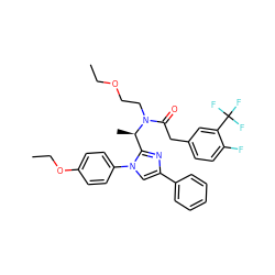 CCOCCN(C(=O)Cc1ccc(F)c(C(F)(F)F)c1)[C@H](C)c1nc(-c2ccccc2)cn1-c1ccc(OCC)cc1 ZINC000029129946