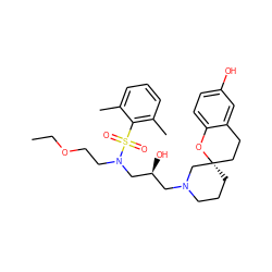 CCOCCN(C[C@@H](O)CN1CCC[C@]2(CCc3cc(O)ccc3O2)C1)S(=O)(=O)c1c(C)cccc1C ZINC000071316730