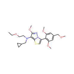 CCOCCN(CC1CC1)c1c(OC)nn2c(-c3c(OC)cc(COC)cc3OC)csc12 ZINC000096172574