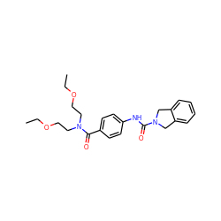 CCOCCN(CCOCC)C(=O)c1ccc(NC(=O)N2Cc3ccccc3C2)cc1 ZINC000167361976