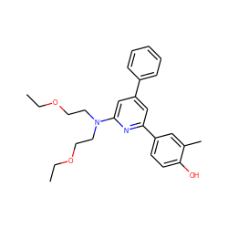 CCOCCN(CCOCC)c1cc(-c2ccccc2)cc(-c2ccc(O)c(C)c2)n1 ZINC000029563692