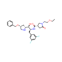 CCOCCN1C[C@@H](C(=O)N[C@@H](Cc2cc(F)cc(F)c2)[C@H](O)[C@H]2C[C@@H](OCc3ccccc3)CN2)CC1=O ZINC000029129687