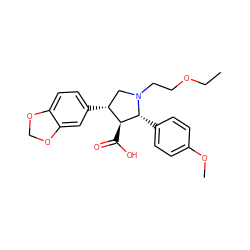 CCOCCN1C[C@@H](c2ccc3c(c2)OCO3)[C@H](C(=O)O)[C@H]1c1ccc(OC)cc1 ZINC000013746874