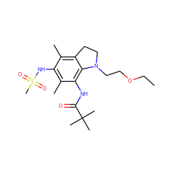 CCOCCN1CCc2c(C)c(NS(C)(=O)=O)c(C)c(NC(=O)C(C)(C)C)c21 ZINC000038838677